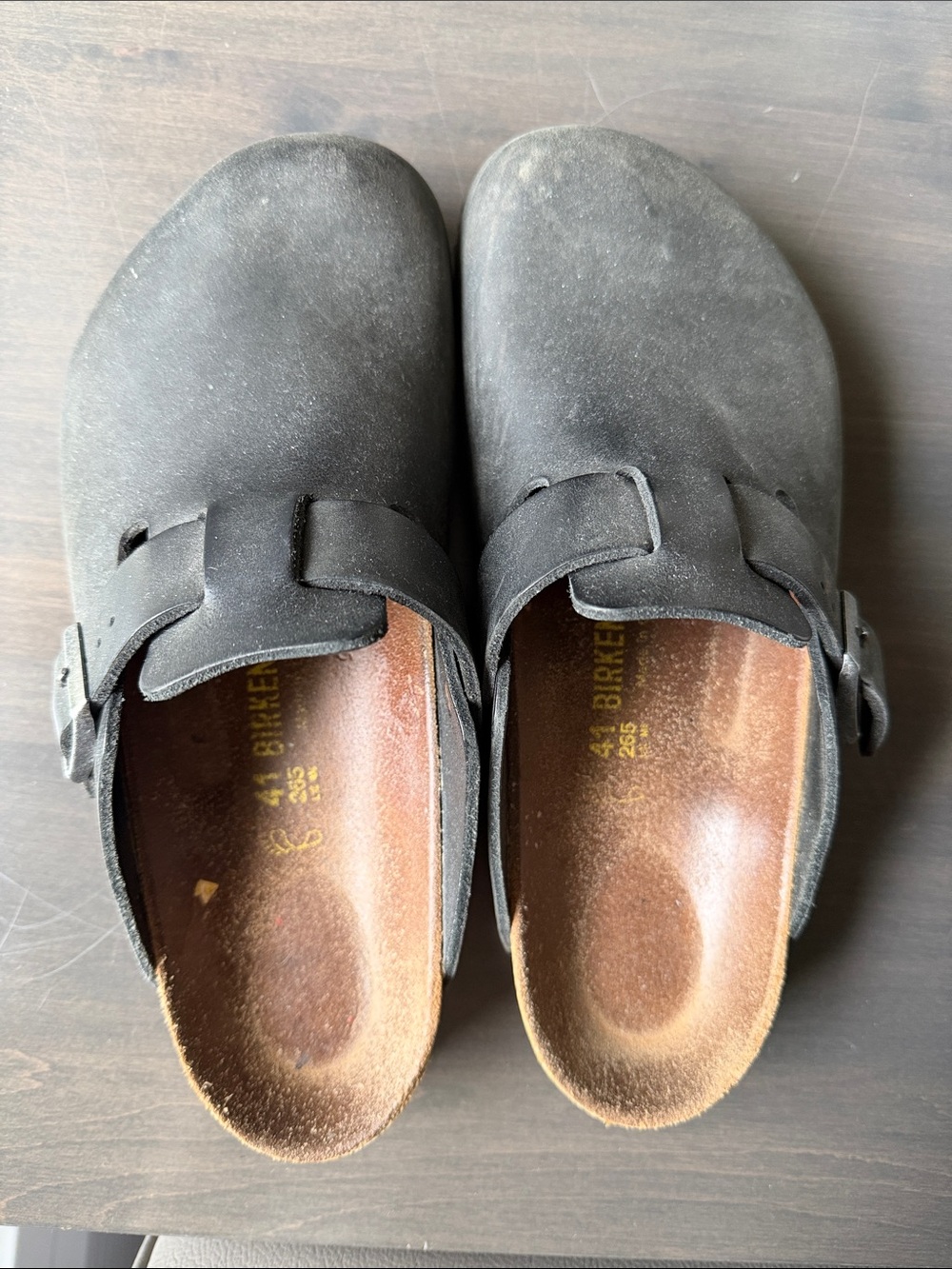 Birkenstock Black Oiled Leather Clogs
